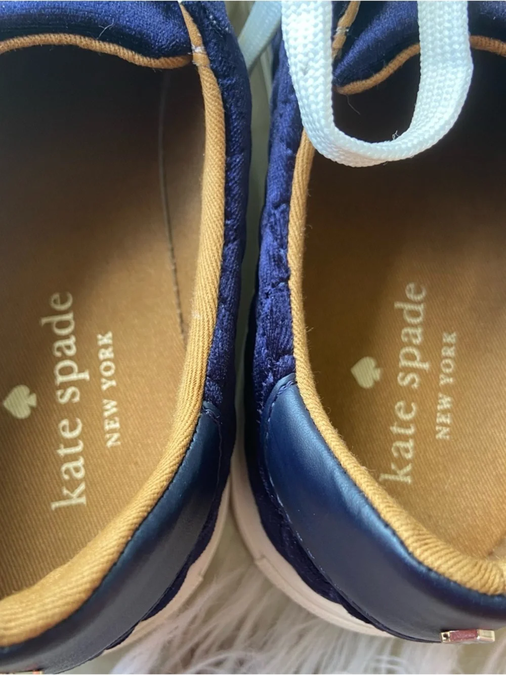 KATE SPADE Blue Velvet Quilted Sneakers 6.5